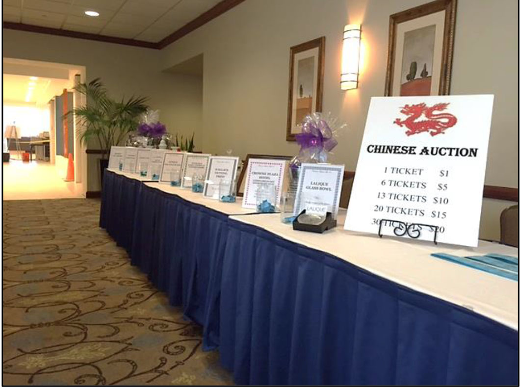 Chinese auction table photo